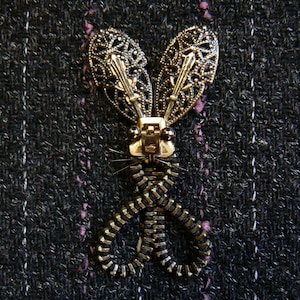Easter Bunny Zipper Brooch