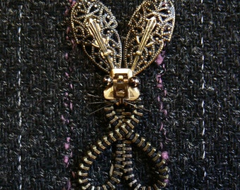 Easter Bunny Zipper Brooch