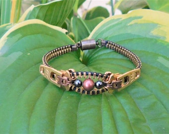 Steampunk Garden Gnome Zipper Bracelet