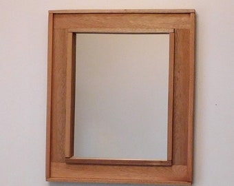 Upcycled Red Oak Wood Framed Mirror -- Handmade Pallet Wood Framed Mirror