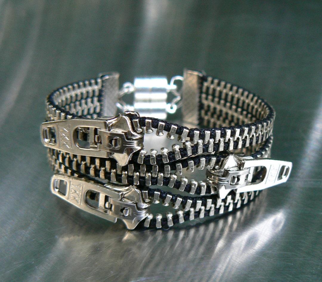 Nickel Uno Dos Tres Zipper Bracelet - Etsy