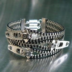 Nickel Uno Dos Tres Zipper Bracelet