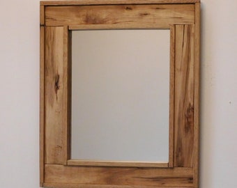 Handmade Upcycled Wood Framed Mirror -- Pallet Wood Framed Mirror