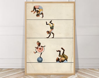 Circus Act 2 Printable Instant Download Tightrope Monkeys Digital Art Print Home Childrens Room Decor Playroom Nursery High Wire