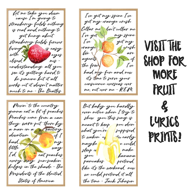 Fruit & Lyrics Peaches the POTUSA Watercolor Instant Etsy