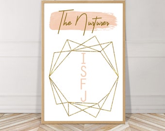 The Nurturer, ISFJ , Myers Briggs, Watercolor, Printable, Digital File, Instant Download, Gold, Peach, Minimalist, Wall Art, Home, Decor