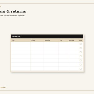 Detail from the purchases, deliveries and returns page with order and refund tracking fields.