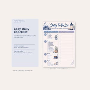 ADHD Daily Checklist Printable | Cozy To Do List & Reward Chart