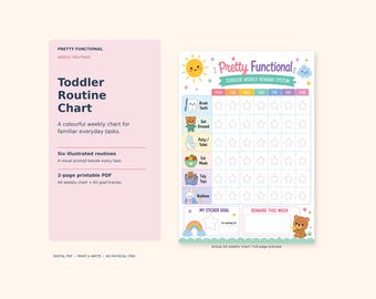 Toddler Routine Chart Printable | Weekly 10-Star Reward Tracker, A4 & A5