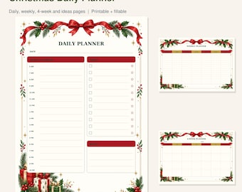 Weihnachts-Tagesplaner (PDF zum Ausdrucken und Ausfüllen) | Wochenplan und To-do-Liste für die Feiertage