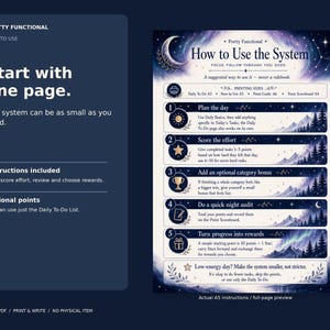 Full actual Midnight Aurora How to Use the System instruction page, including optional points and a smaller routine for low-energy days.