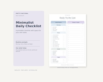 ADHS-Tagescheckliste zum Ausdrucken | Minimalistische Aufgabenliste & Belohnungstabelle