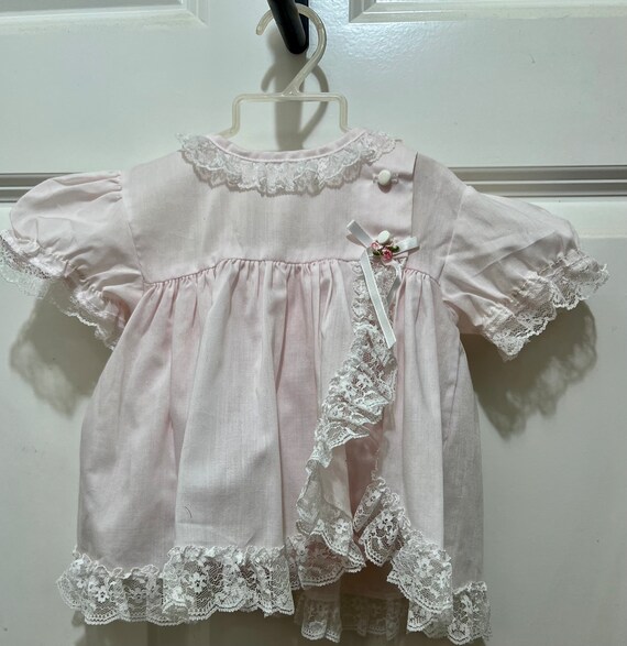 VTG Sweet Treats Pink Lace Trimmed Baby Girl Rebo… - image 3