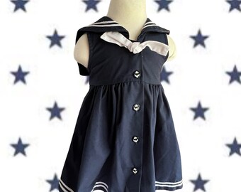 VTG Sophie Rose Nautical Spring Summer Toddler Dress SZ 12M