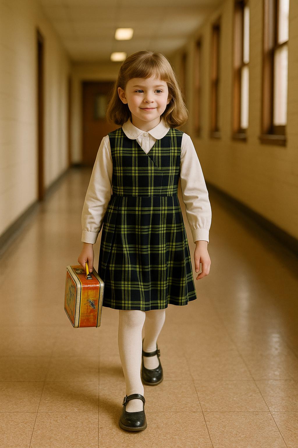 Buy VTG TALBOT'S KIDS Beautiful Black and Green Plaid Tartan Jumper School  Dress - 6X Online in India - Etsy