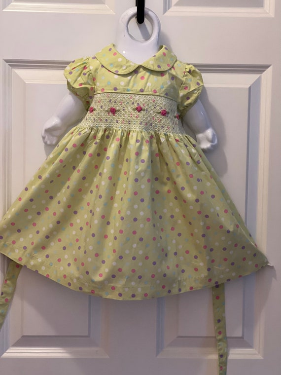 Cute VTG Laura Ashley Lime, green dress with mock… - image 5