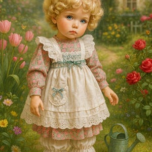 Porcelain Doll NOS “Mary, Mary, Quite Contrary” Effner – 15” • Vintage Rare Collector's Edition Doll with Accessories