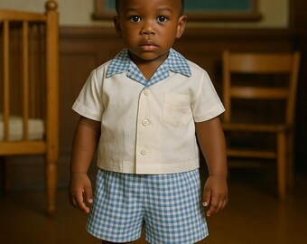 1950s Toddler Boy Short Set. Sz 12M