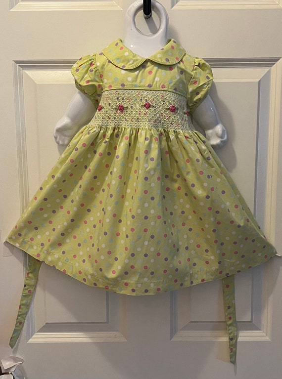 Cute VTG Laura Ashley Lime, green dress with mock… - image 6