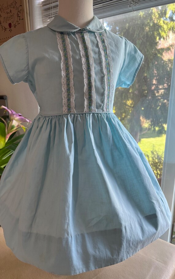 VTG 1950s Cinderella Blue Flared Frock Embellishe… - image 6