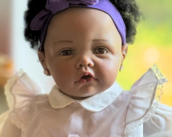 Precious AD "All God's Grace"  3M Size AA Baby Doll  w/cloth body truly real vinyl approx 20"wears vintage nylon/lace  Duet Diaper Topper