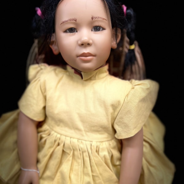 Seltene Hochwertiges Sammlerstück Realistische Japanische Kinder Puppe von Künstler Annette Hemstedt 1988/1989