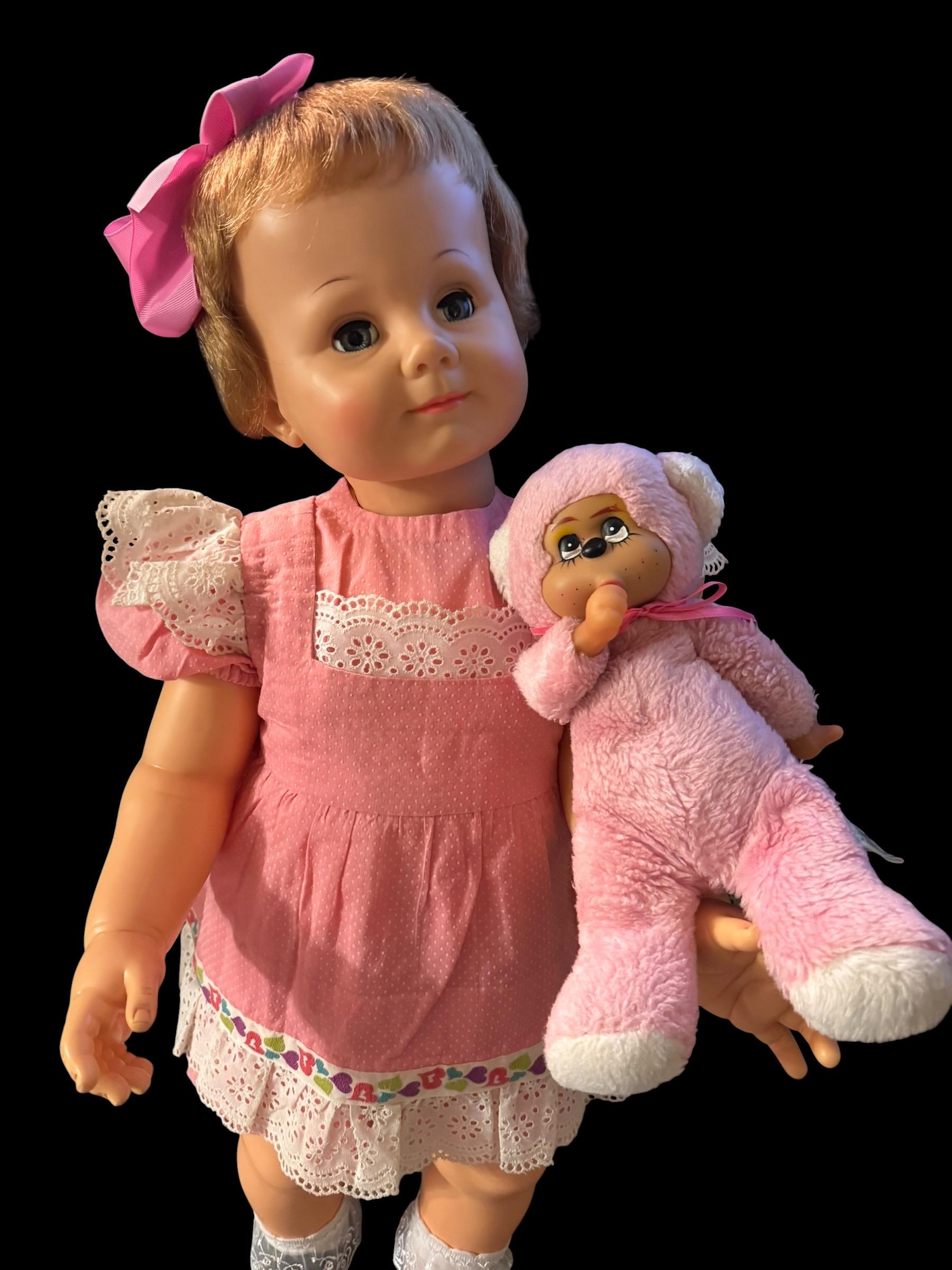 Rare 1959 Ideal Saucy Walker Doll 32” | Beautiful Face | Pink