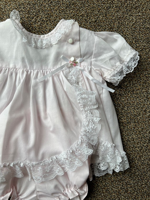 VTG Sweet Treats Pink Lace Trimmed Baby Girl Rebo… - image 4