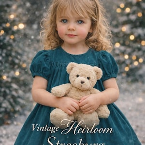 Abito vintage Strasburg per bambina taglia 3T / Abito vintage in velluto a coste 100% cotone / Abito semplice ed elegante con maniche a sbuffo per le feste / Verde acqua classico