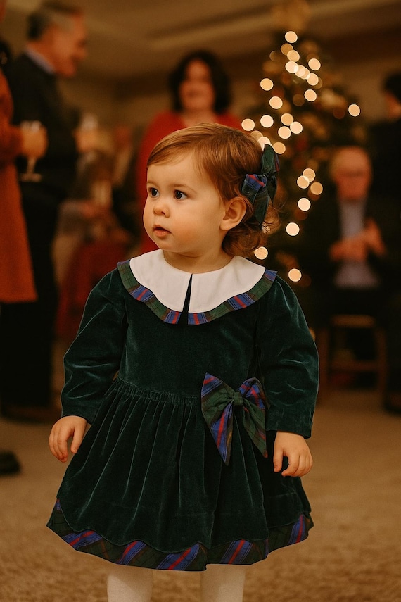 Vintage-inspired Holiday Green Cotton Velvet Dress  Toddler Size 2-3T -  Etsy New Zealand