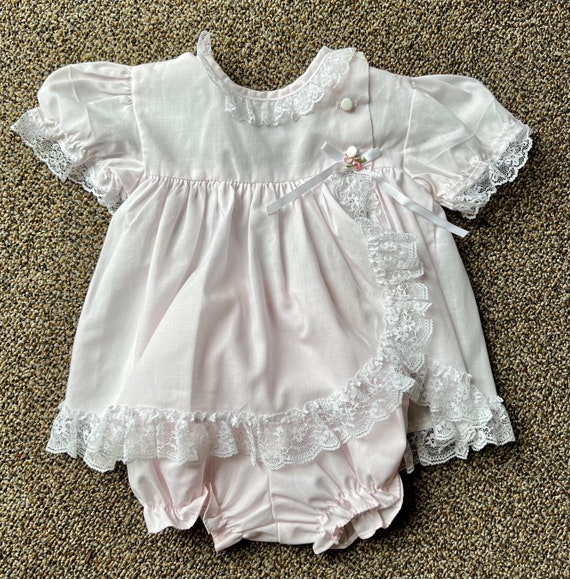 VTG Sweet Treats Pink Lace Trimmed Baby Girl Rebo… - image 2