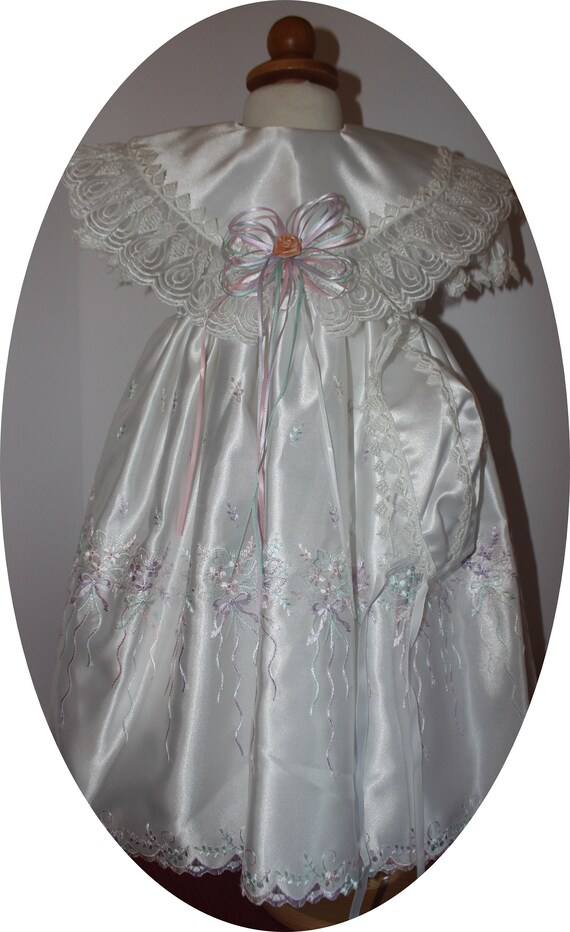 Flower Girls White Silk Dress Hand Smocked
