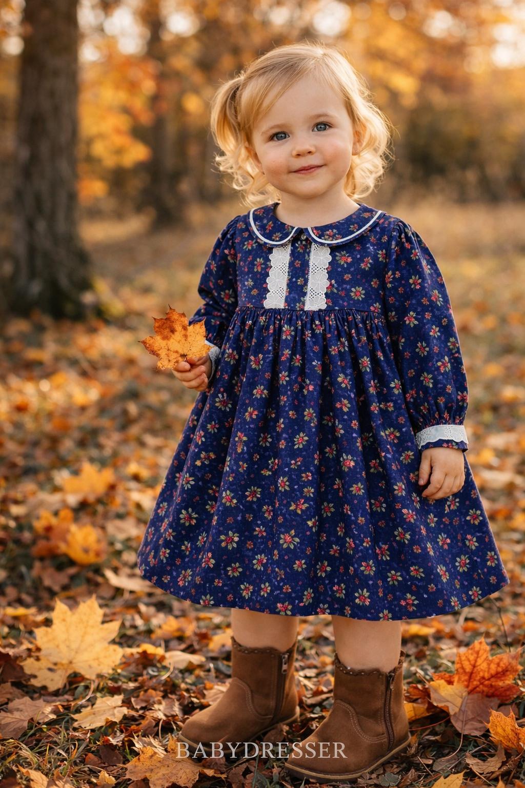 Blue Floral Dress 3t - Etsy