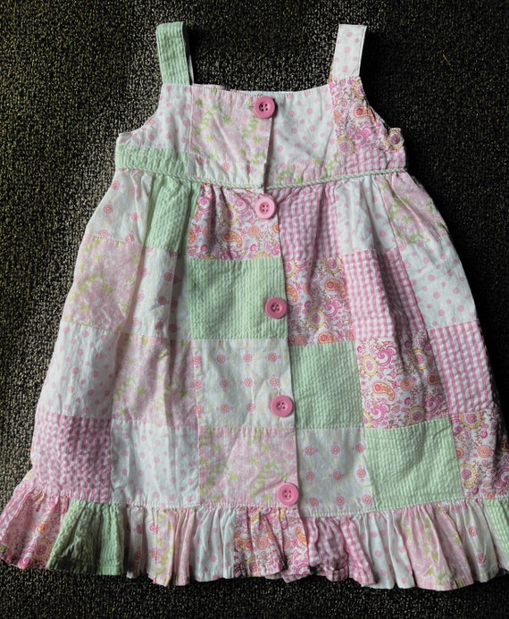 VTG Cute Quilted Toddler Girl dress In pastel quil