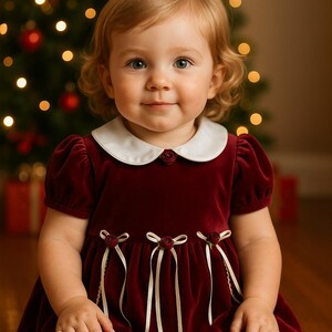 Vintage Burgundy Velvet Toddler Dress Sz 3T | Holiday, Portrait, or Special  Occasion Outfit - Etsy