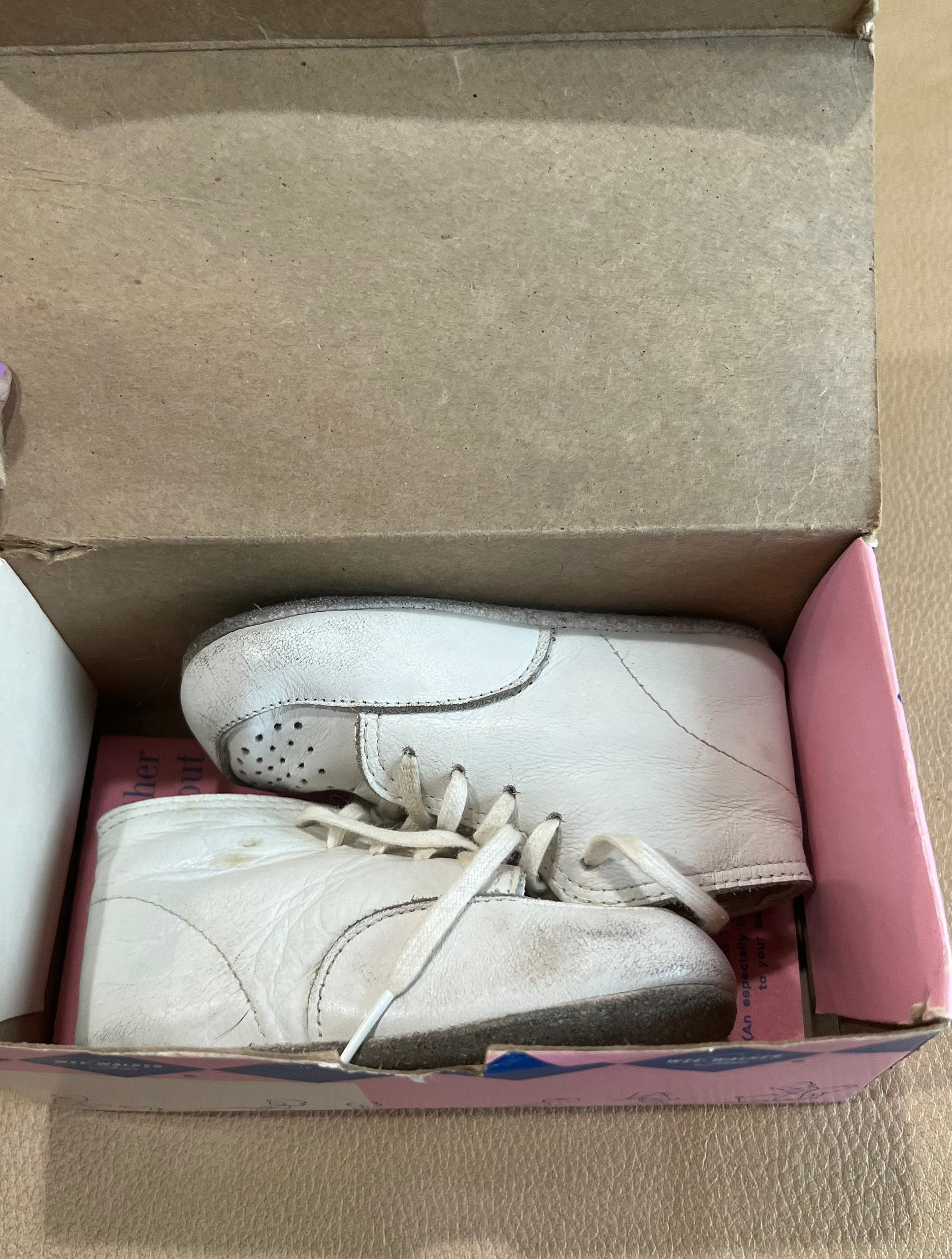 1960s Wee Walker Crib Shoes Original Box Great for Vintage Doll