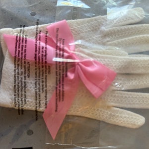 Guanti VTG bianchi elasticizzati per Pasqua/Chiesa/formali per bambine, 3-7 anni