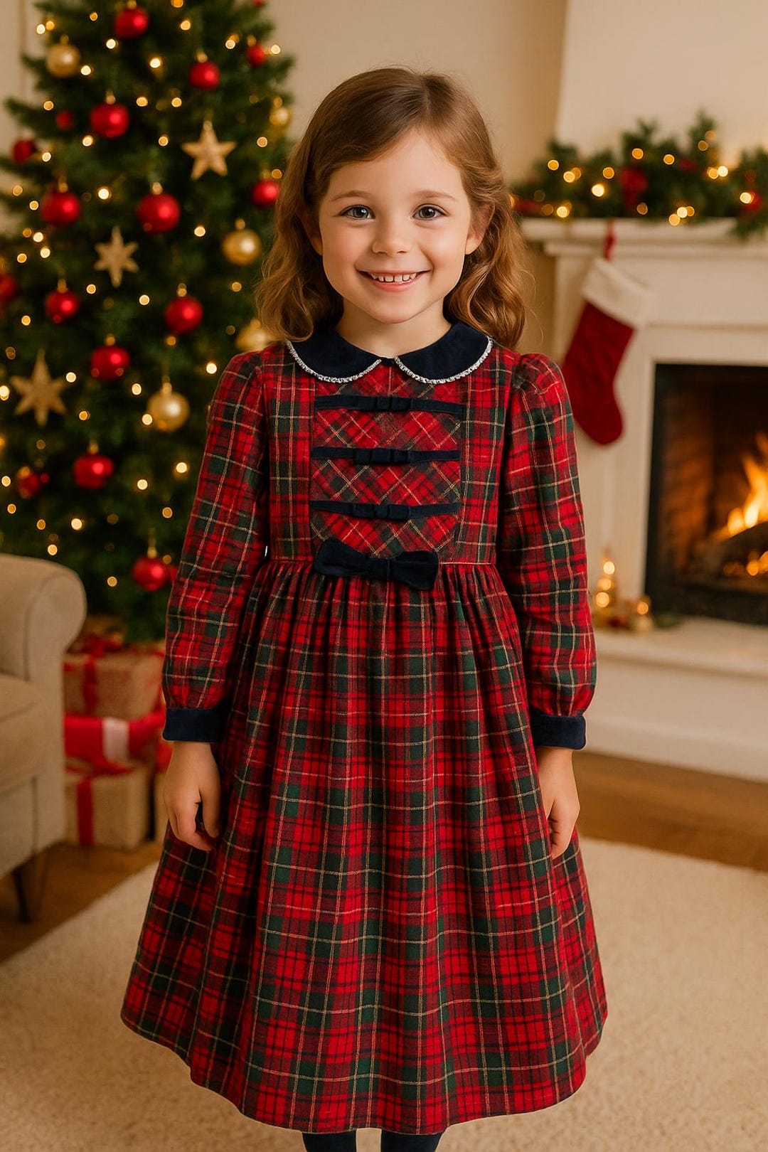 Vintage 1980s Wonderful Heartstrings Girl's Winter Holiday/school Dress Sz  6 | Red Plaid 100% Cotton Flannel W/ Velvet Trim - Etsy Ireland
