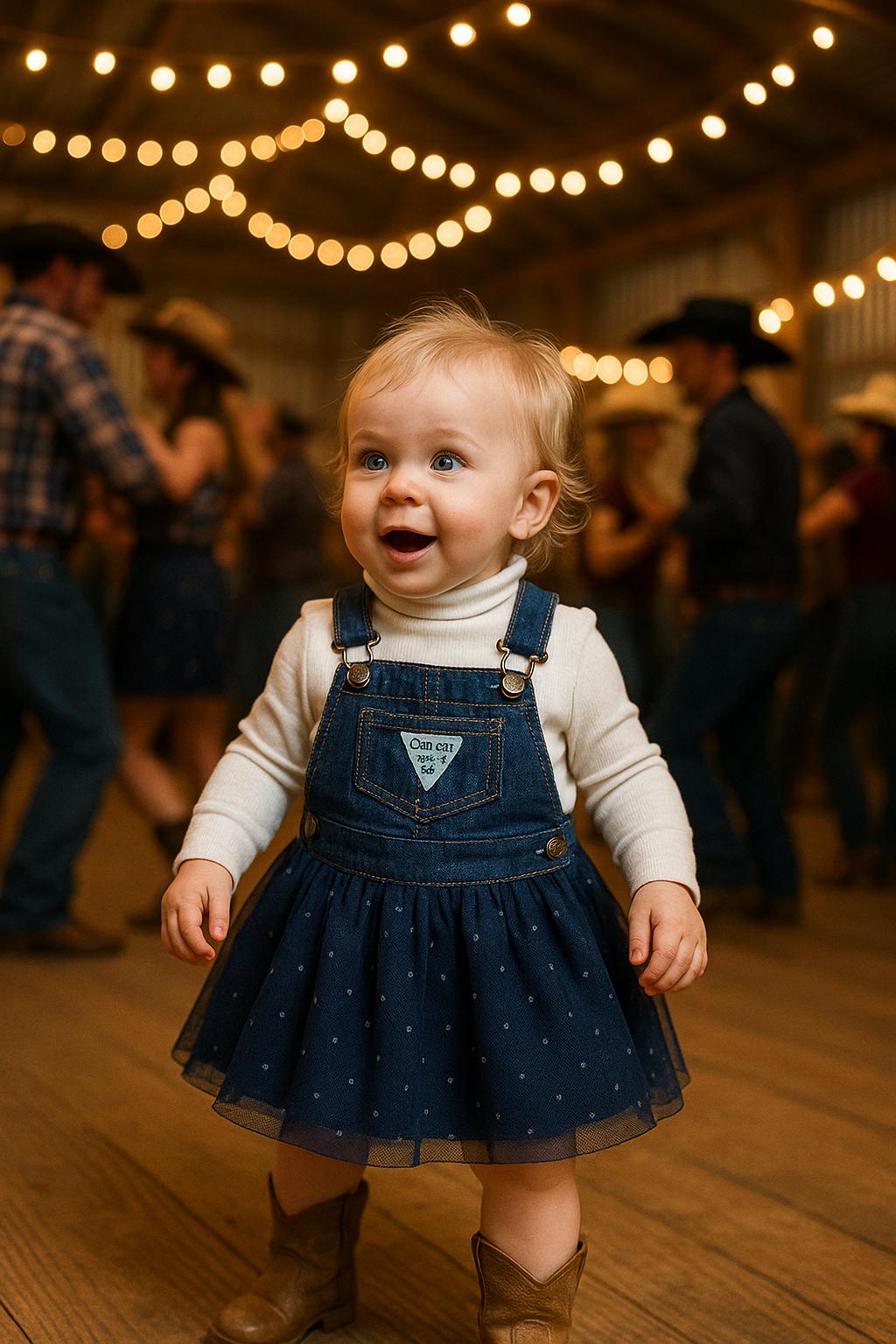 white christmas dresses Mia Belle Girls Denim Bodice Heart Tutu Dress main image 0
