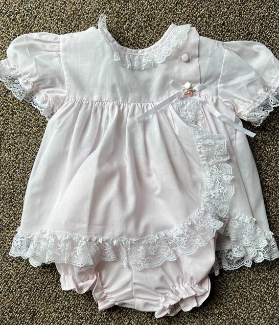 VTG Sweet Treats Pink Lace Trimmed Baby Girl Rebo… - image 5