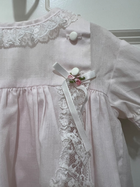 VTG Sweet Treats Pink Lace Trimmed Baby Girl Rebo… - image 1