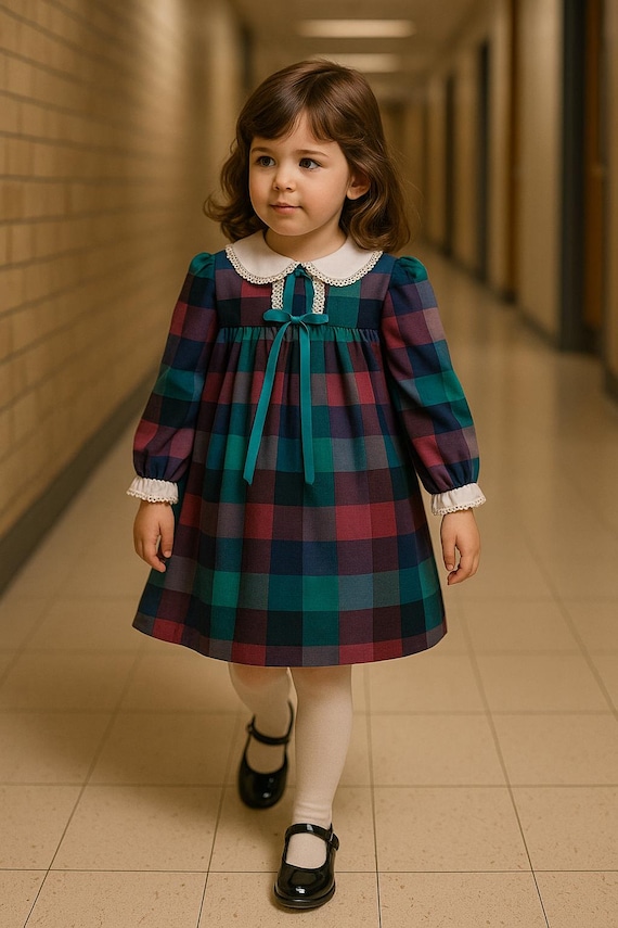 VTG Quality Quality Jayne Copeland Plaid Long Sleeve Empire Waist School  Girl Dress SZ 6 - Etsy