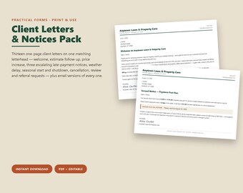 Client Business Letter Templates Pack (PDF + Editable)