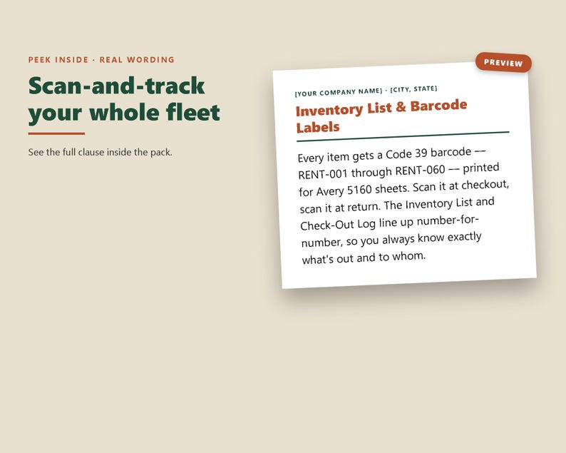 Gear Inventory & Barcode Label System (Printable PDF) image 3