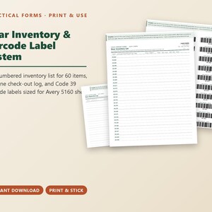 Gear Inventory & Barcode Label System (Printable PDF) image 1
