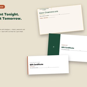 Service Business Gift Certificate Pack, Printable Editable (Instant Download) image 3