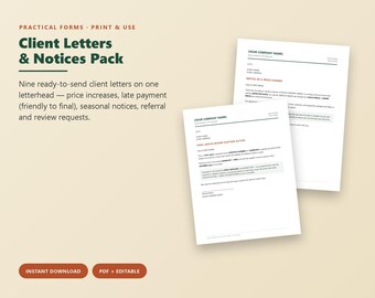 Client Business Letter Templates Pack (PDF + Editable)
