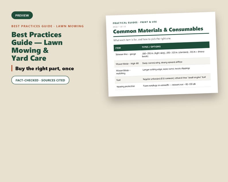 Lawn Mowing Best Practices Guide, Yard Care Tips PDF, Lawn Care Reference for Homeowners and Solo Operators image 3