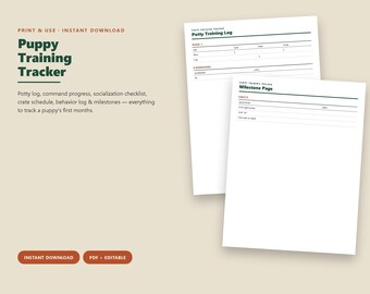 Registro dell'addestramento del cucciolo, diario dei bisogni, tabella dei comandi, lista di controllo della socializzazione (PDF)