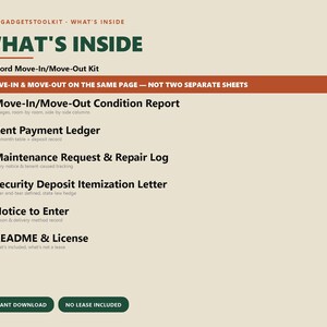 Landlord Move-In Move-Out Condition Report Kit (PDF + Editable) image 2